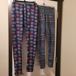 Just Cozy Women's Printed Fleece Lined Leggings Set Size M/L